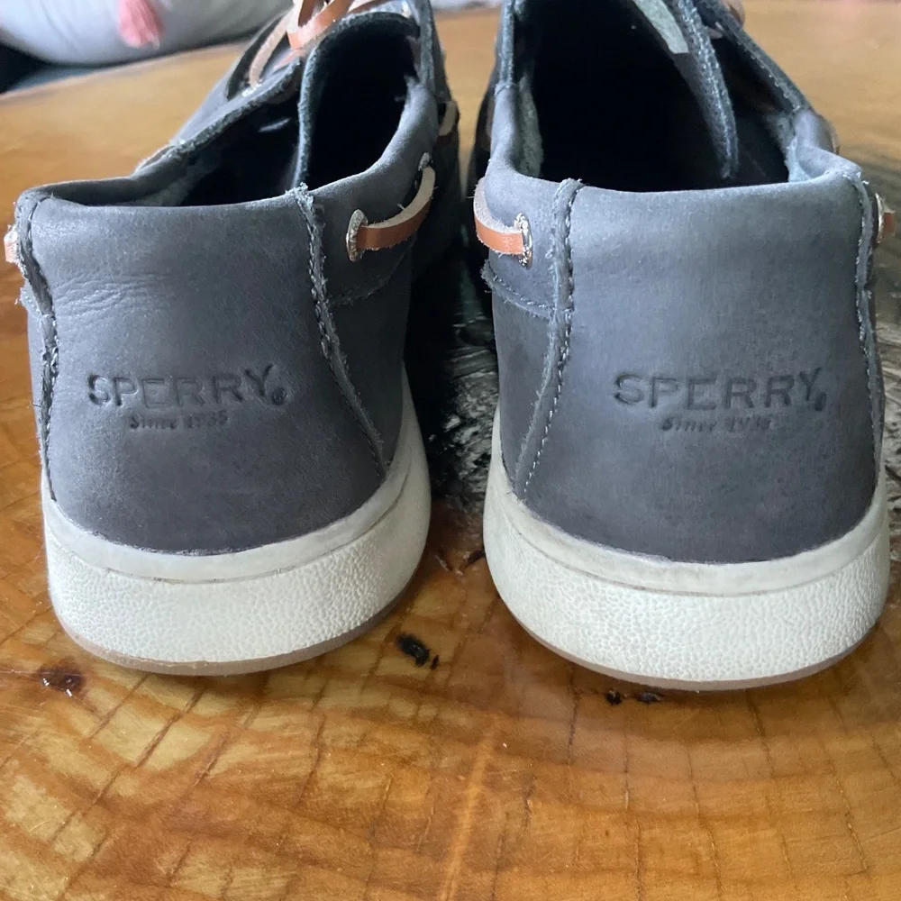 Sperry Cup ll Boat shoes dark gray blue Big Boys 6.5